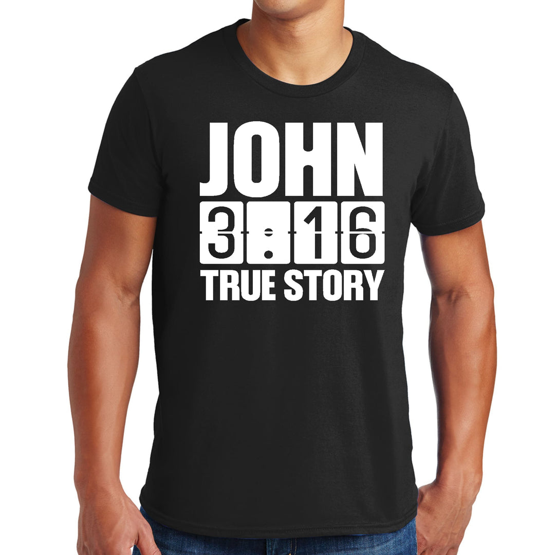 Mens Graphic T-shirt John 3:16 True Story Print - Mens | T-Shirts