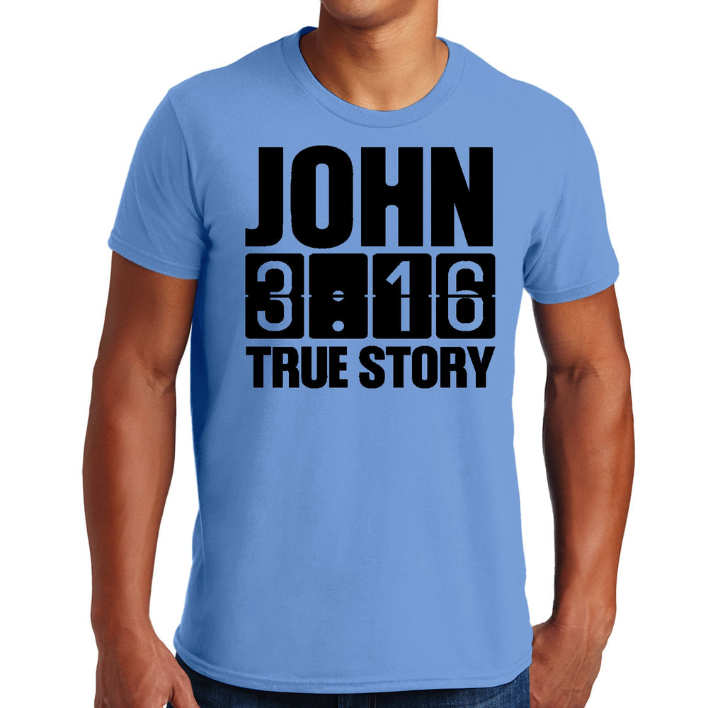 Mens Graphic T-shirt John 3:16 True Story Print - Mens | T-Shirts