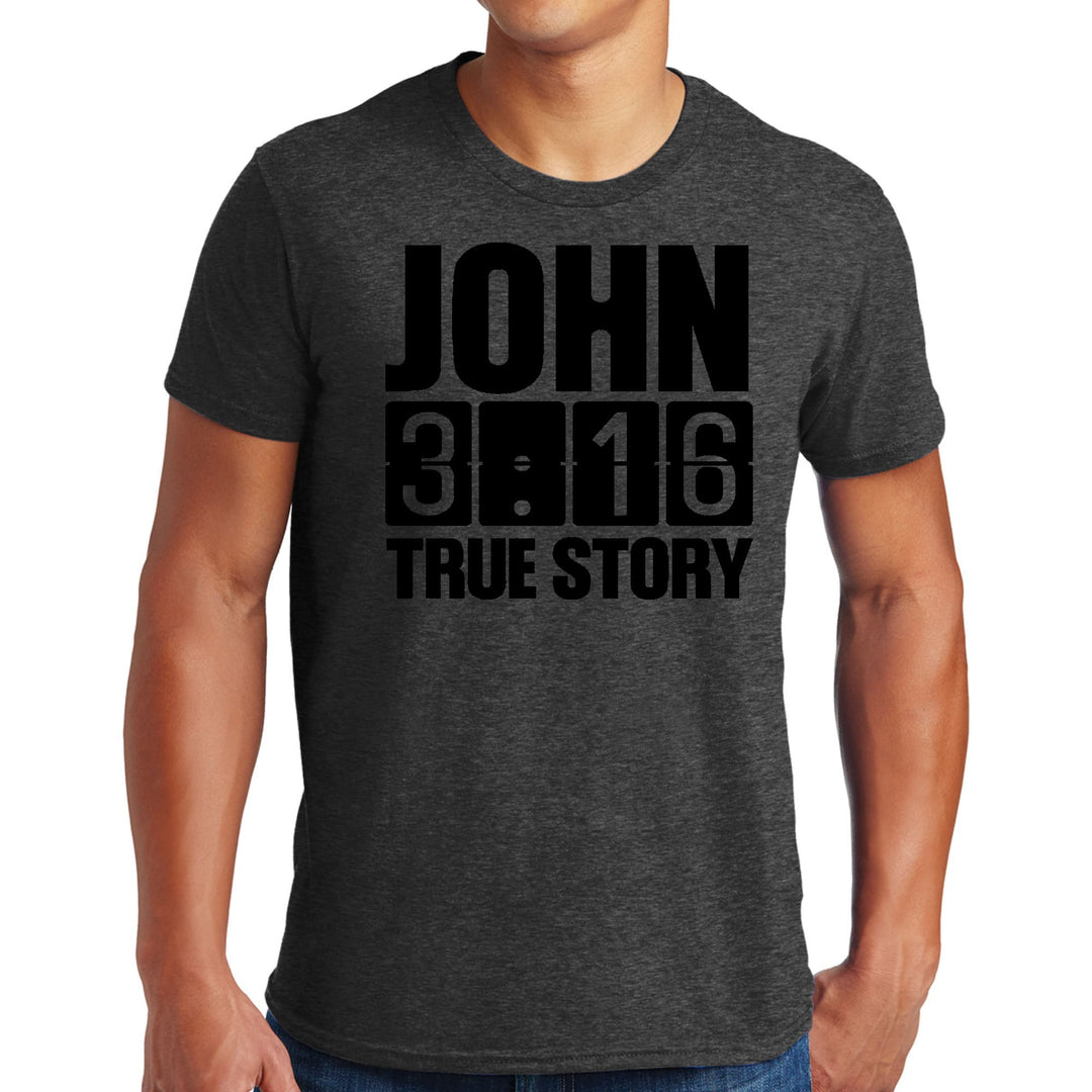 Mens Graphic T-shirt John 3:16 True Story Print - Mens | T-Shirts