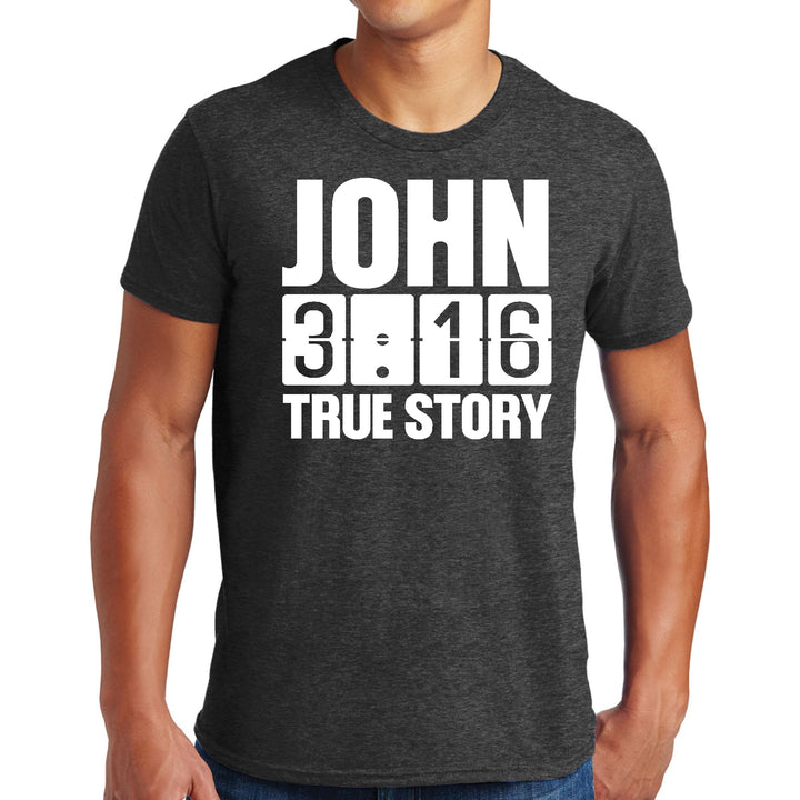 Mens Graphic T-shirt John 3:16 True Story Print - Mens | T-Shirts