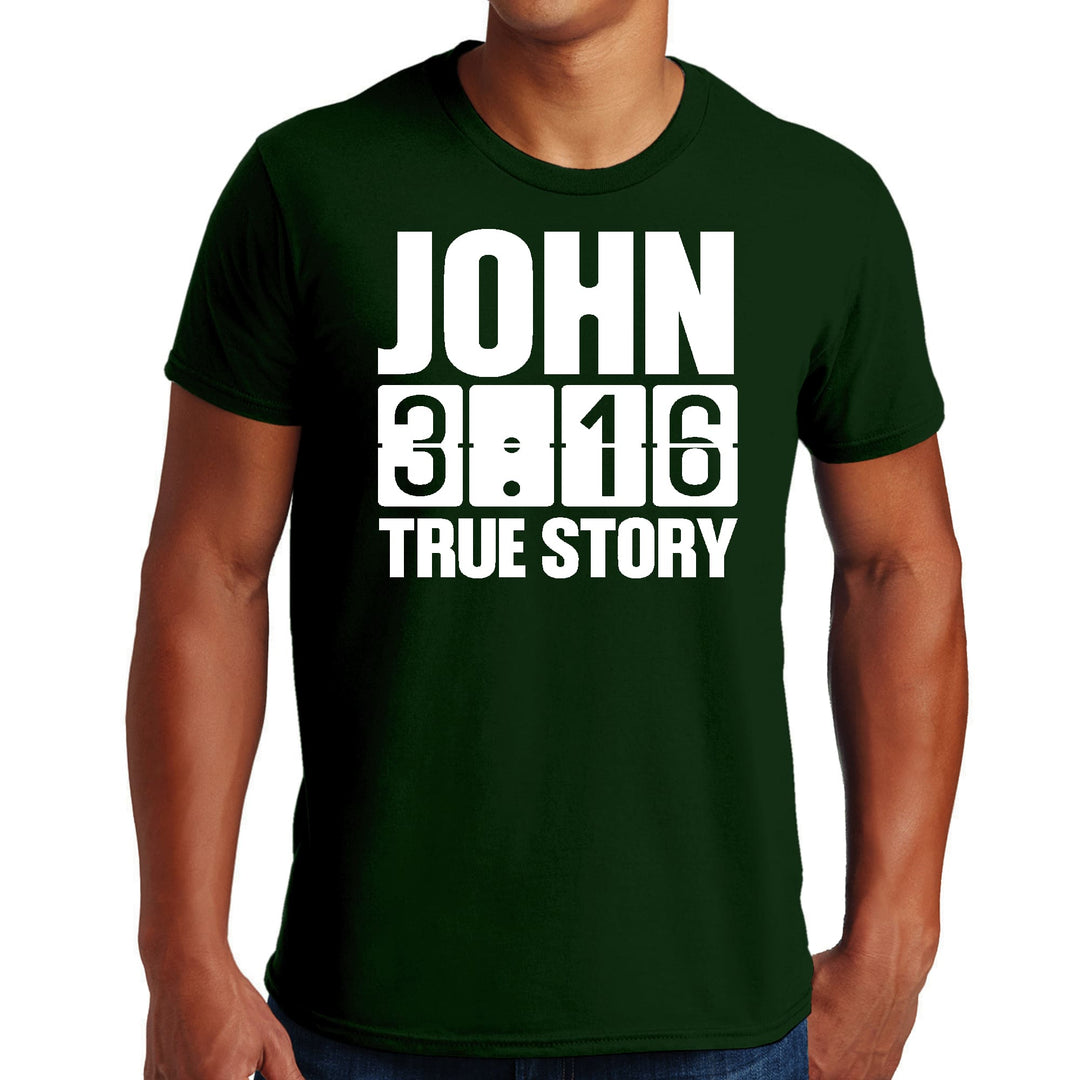 Mens Graphic T-shirt John 3:16 True Story Print - Mens | T-Shirts