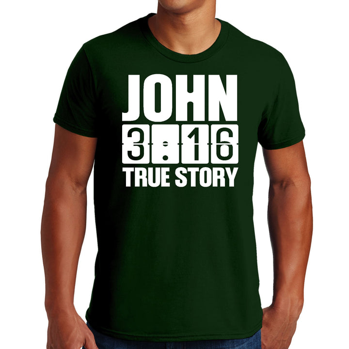 Mens Graphic T-shirt John 3:16 True Story Print - Mens | T-Shirts