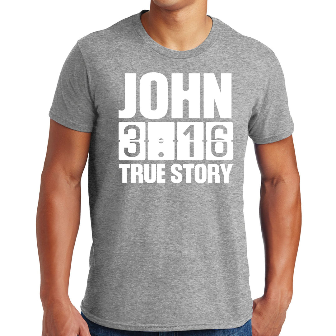 Mens Graphic T-shirt John 3:16 True Story Print - Mens | T-Shirts