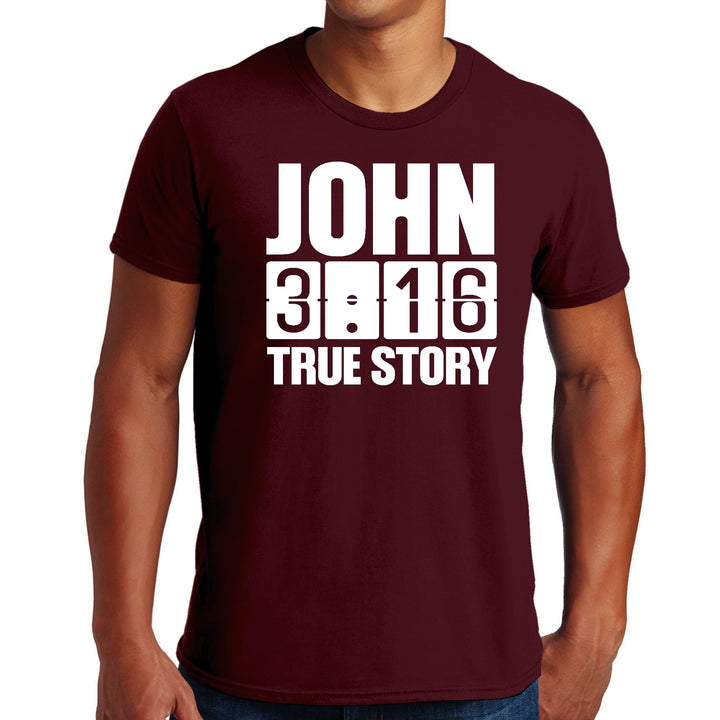 Mens Graphic T-shirt John 3:16 True Story Print - Mens | T-Shirts