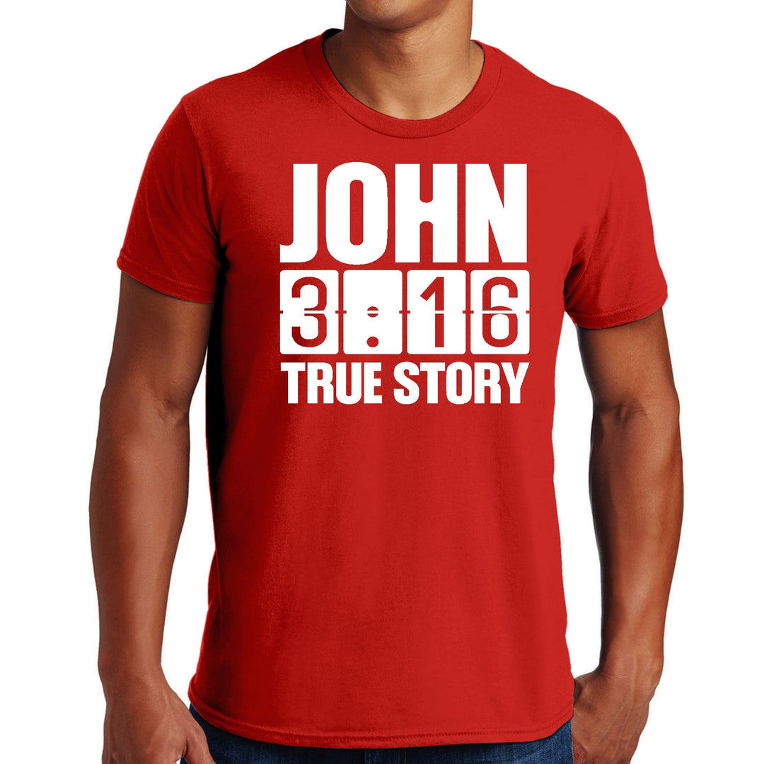 Mens Graphic T-shirt John 3:16 True Story Print - Mens | T-Shirts