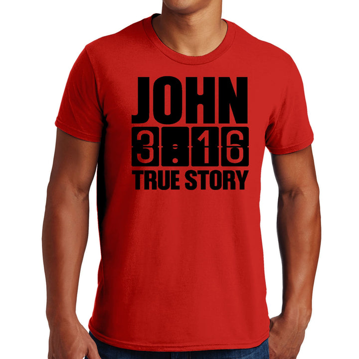 Mens Graphic T-shirt John 3:16 True Story Print - Mens | T-Shirts