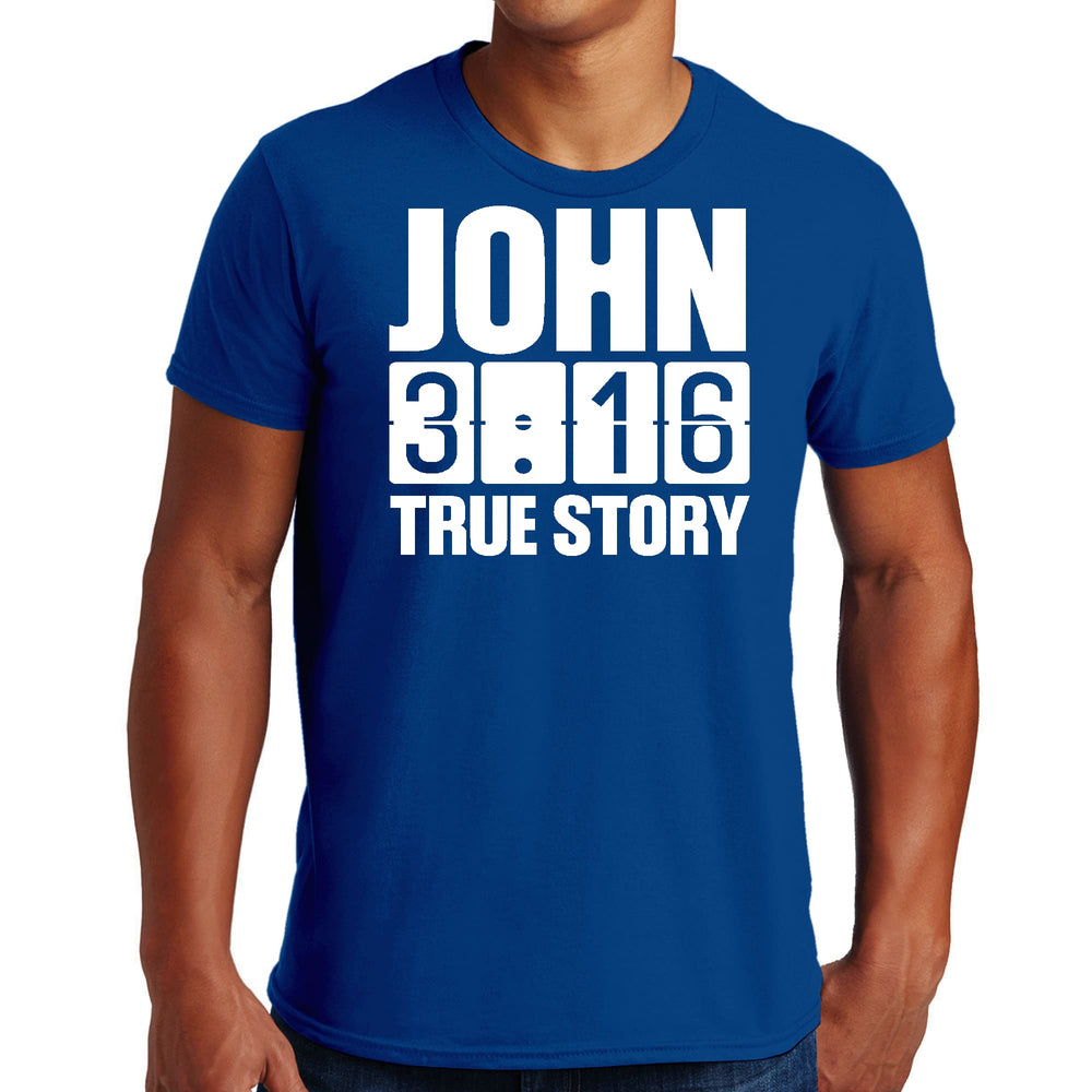 Mens Graphic T-shirt John 3:16 True Story Print - Mens | T-Shirts