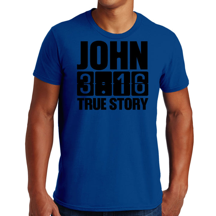 Mens Graphic T-shirt John 3:16 True Story Print - Mens | T-Shirts