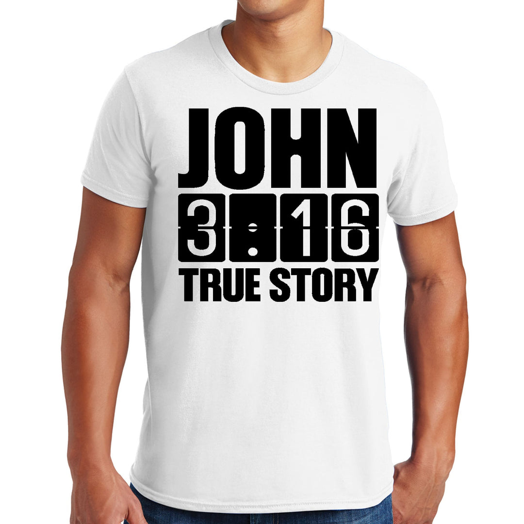 Mens Graphic T-shirt John 3:16 True Story Print - Mens | T-Shirts