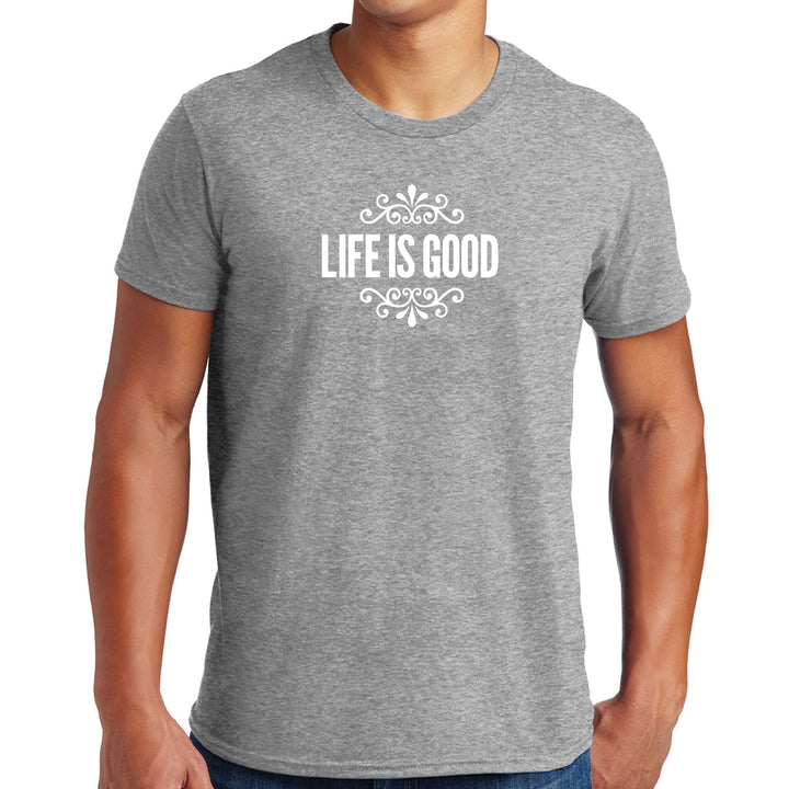Mens Graphic T-shirt Life Is Good Word Art Illustration - Mens | T-Shirts