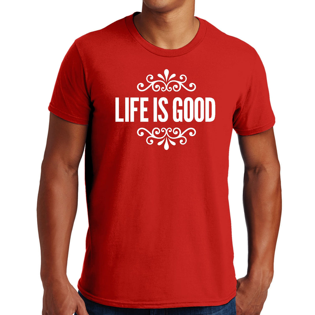 Mens Graphic T-shirt Life is Good Word Art Illustration - Mens | T-Shirts