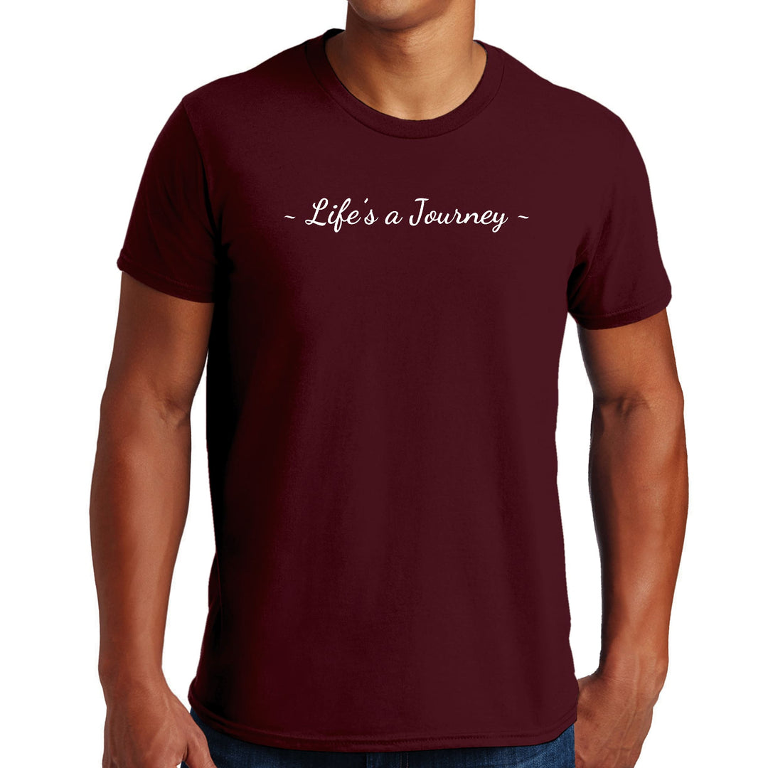 Mens Graphic T-shirt Life’s a Journey White Print - Mens | T-Shirts