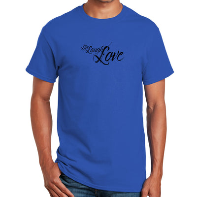 Mens Graphic T-shirt Live Laugh Love Black Illustration - Mens | T-Shirts