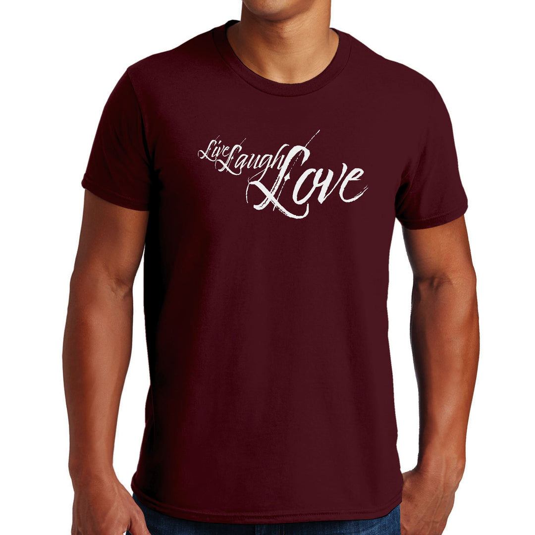 Mens Graphic T-shirt Live Laugh Love Light Grey - Mens | T-Shirts