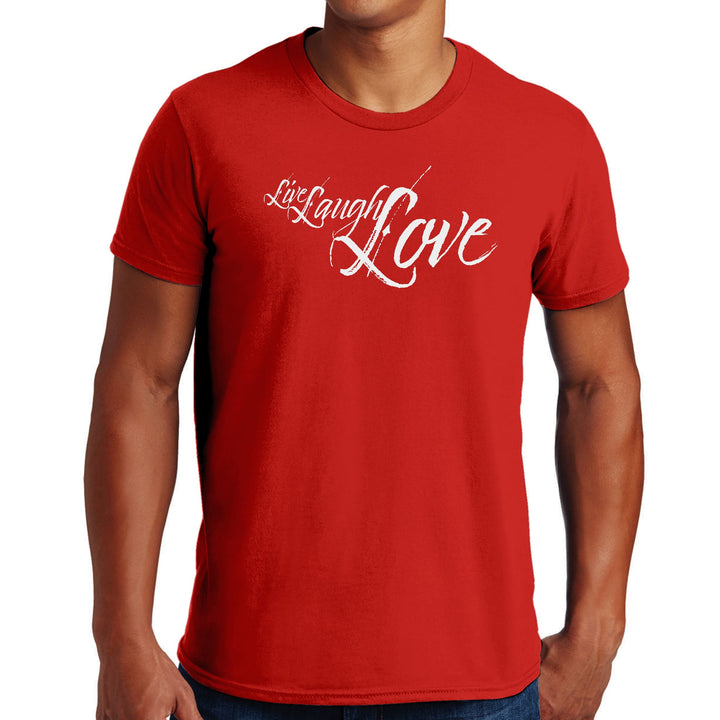 Mens Graphic T-shirt Live Laugh Love Light Grey - Mens | T-Shirts