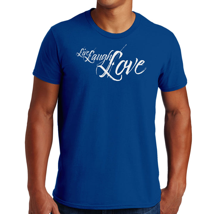 Mens Graphic T-shirt Live Laugh Love Light Grey - Mens | T-Shirts