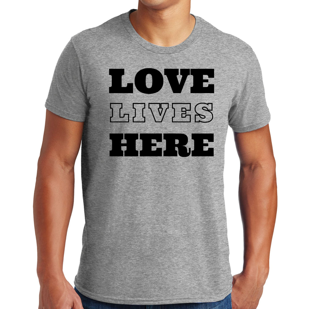 Mens Graphic T-shirt Love Lives Here - Mens | T-Shirts