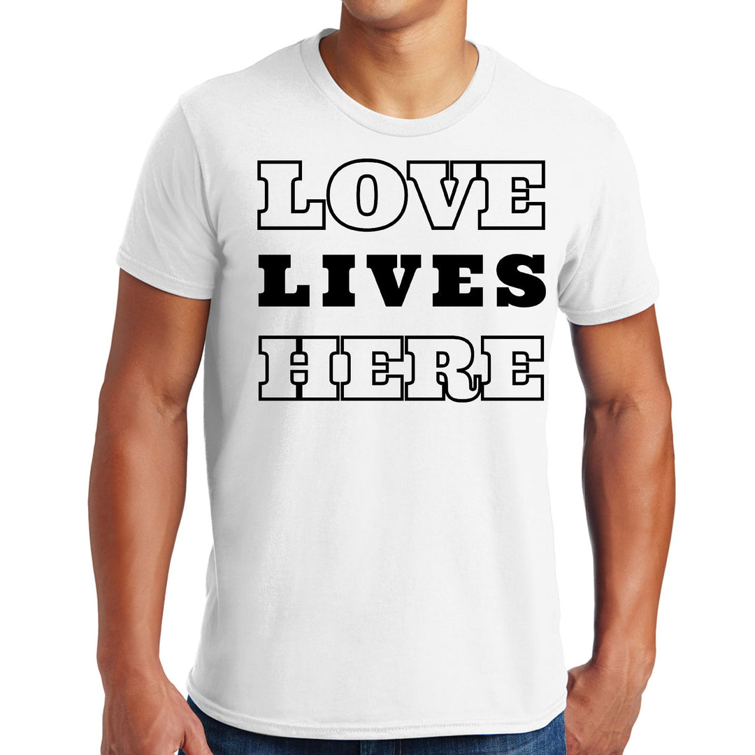 Mens Graphic T-shirt Love Lives Here - Mens | T-Shirts