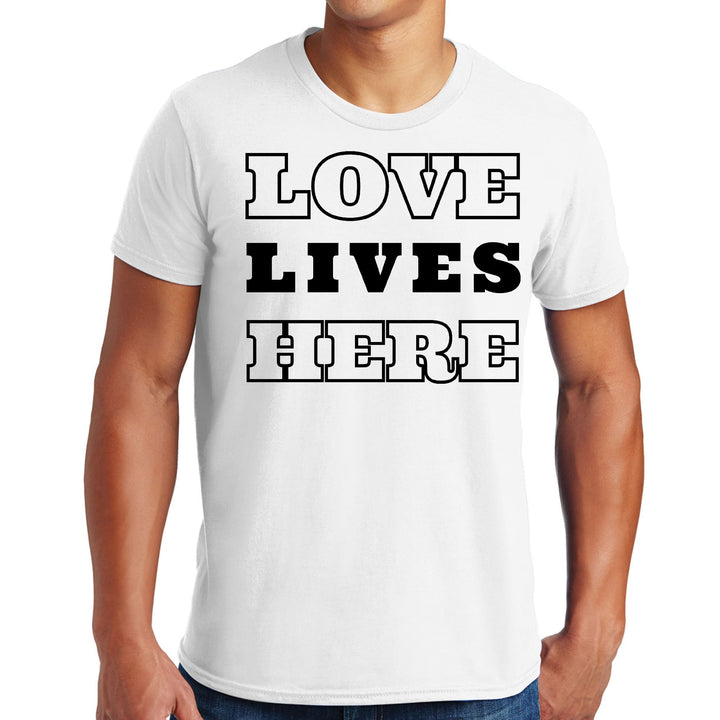 Mens Graphic T-shirt Love Lives Here - Mens | T-Shirts