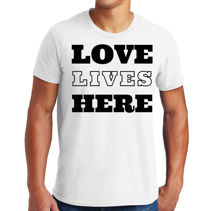 Mens Graphic T-shirt Love Lives Here - Mens | T-Shirts