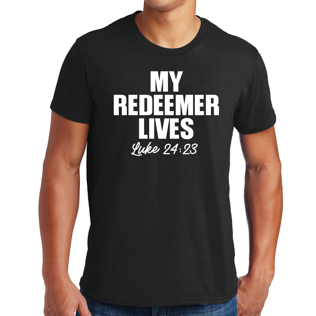 Mens Graphic T-shirt my Redeemer Lives Print - Mens | T-Shirts