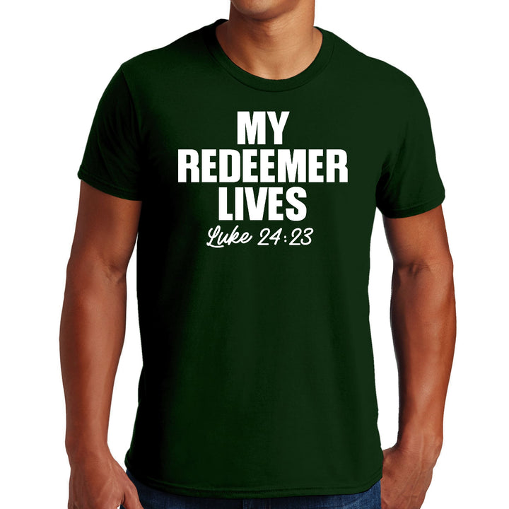 Mens Graphic T-shirt my Redeemer Lives Print - Mens | T-Shirts