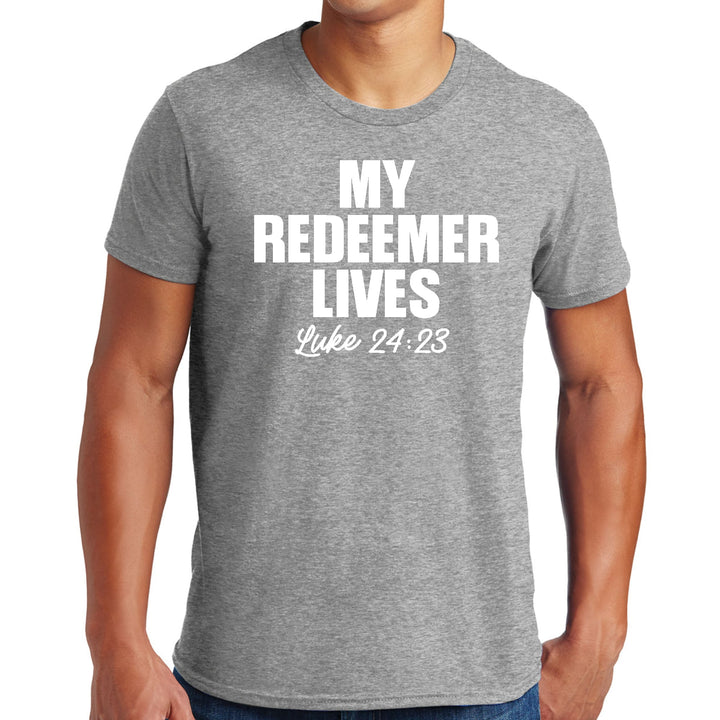 Mens Graphic T-shirt my Redeemer Lives Print - Mens | T-Shirts