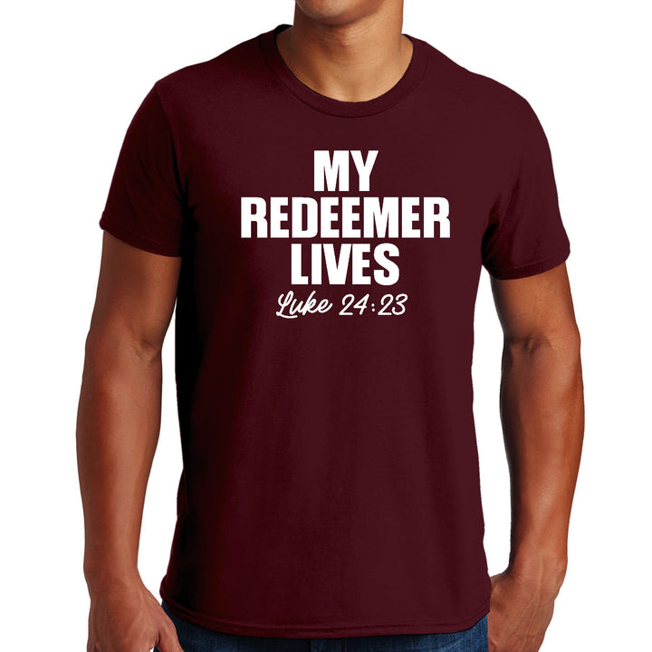 Mens Graphic T-shirt my Redeemer Lives Print - Mens | T-Shirts