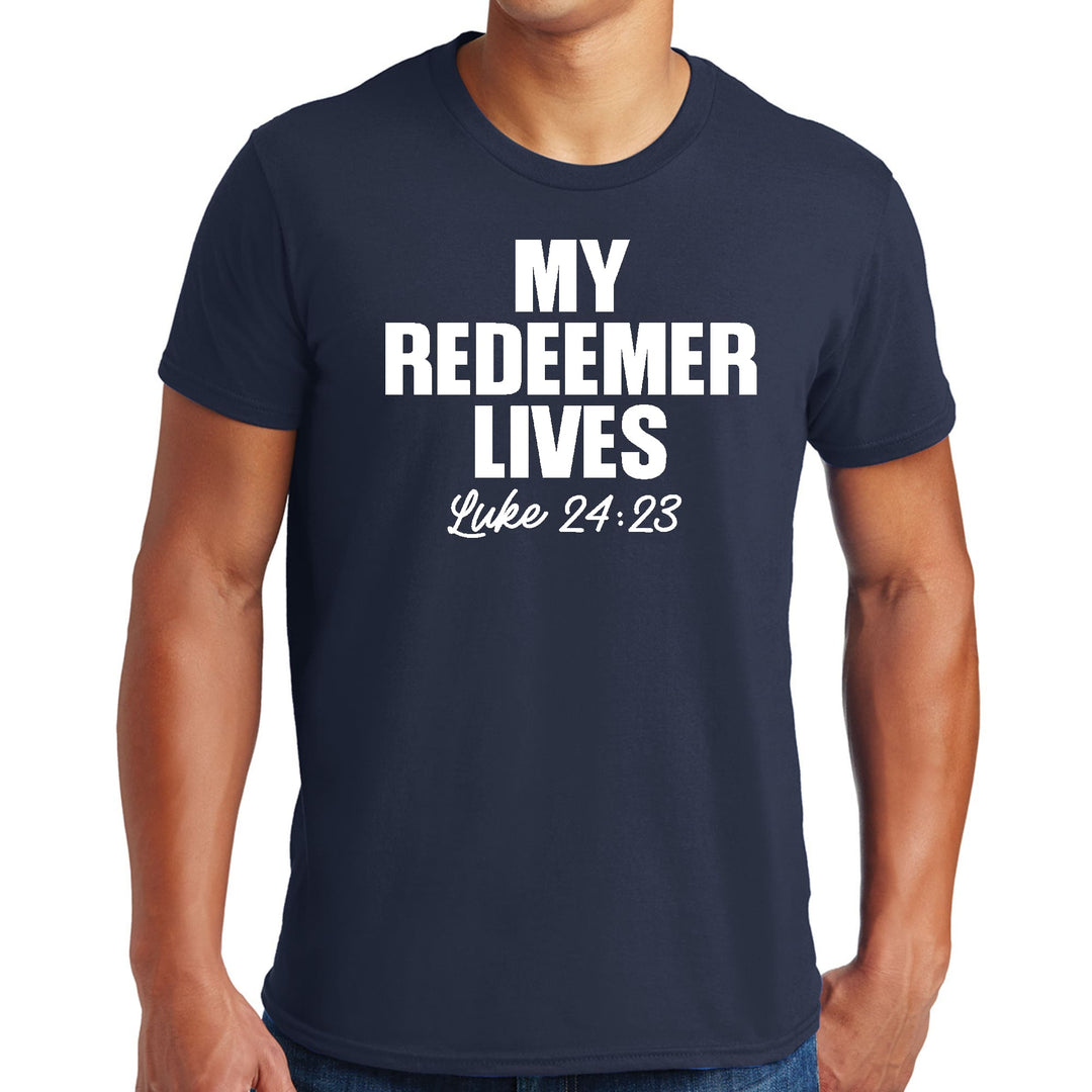 Mens Graphic T-shirt my Redeemer Lives Print - Mens | T-Shirts