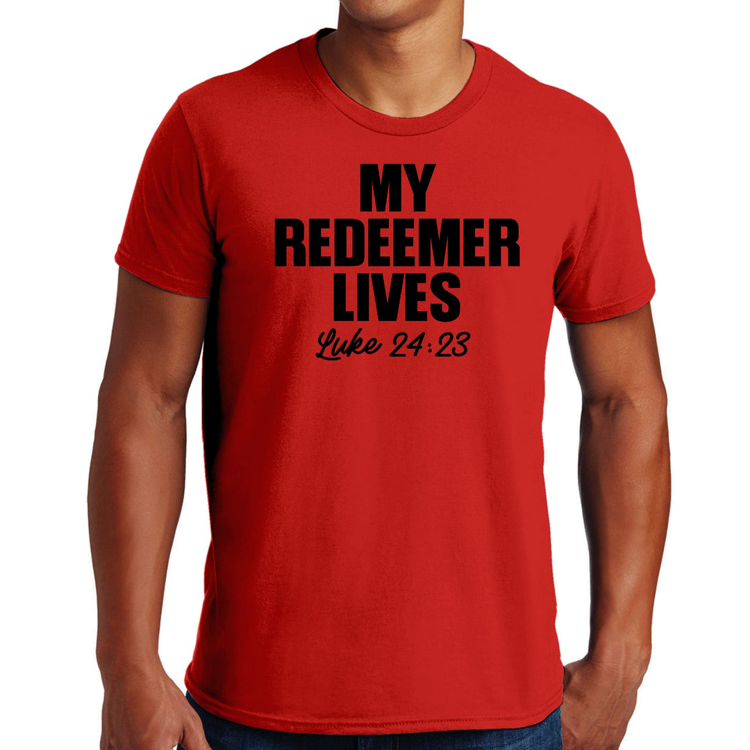 Mens Graphic T-shirt my Redeemer Lives Print - Mens | T-Shirts