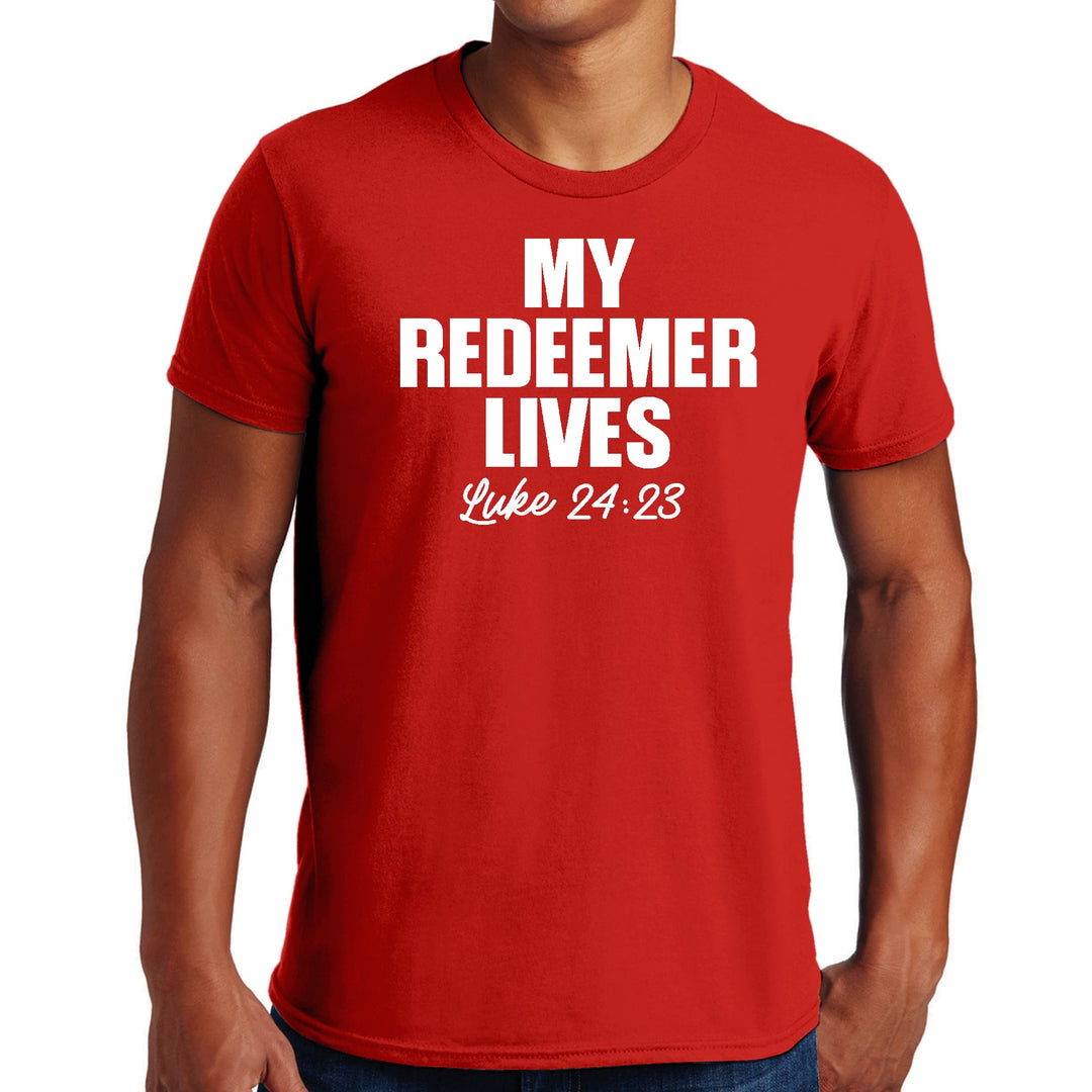 Mens Graphic T-shirt my Redeemer Lives Print - Mens | T-Shirts