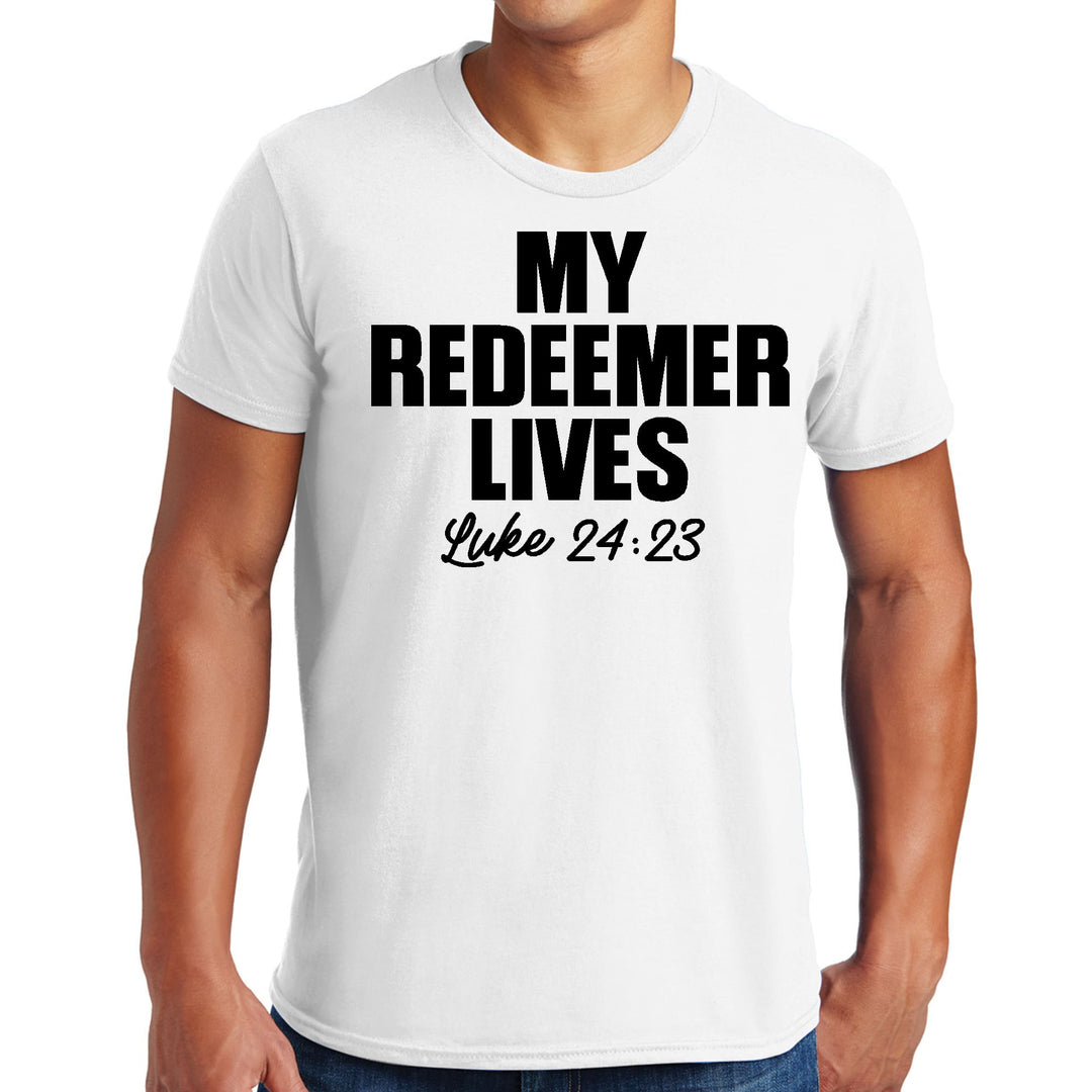 Mens Graphic T-shirt my Redeemer Lives Print - Mens | T-Shirts