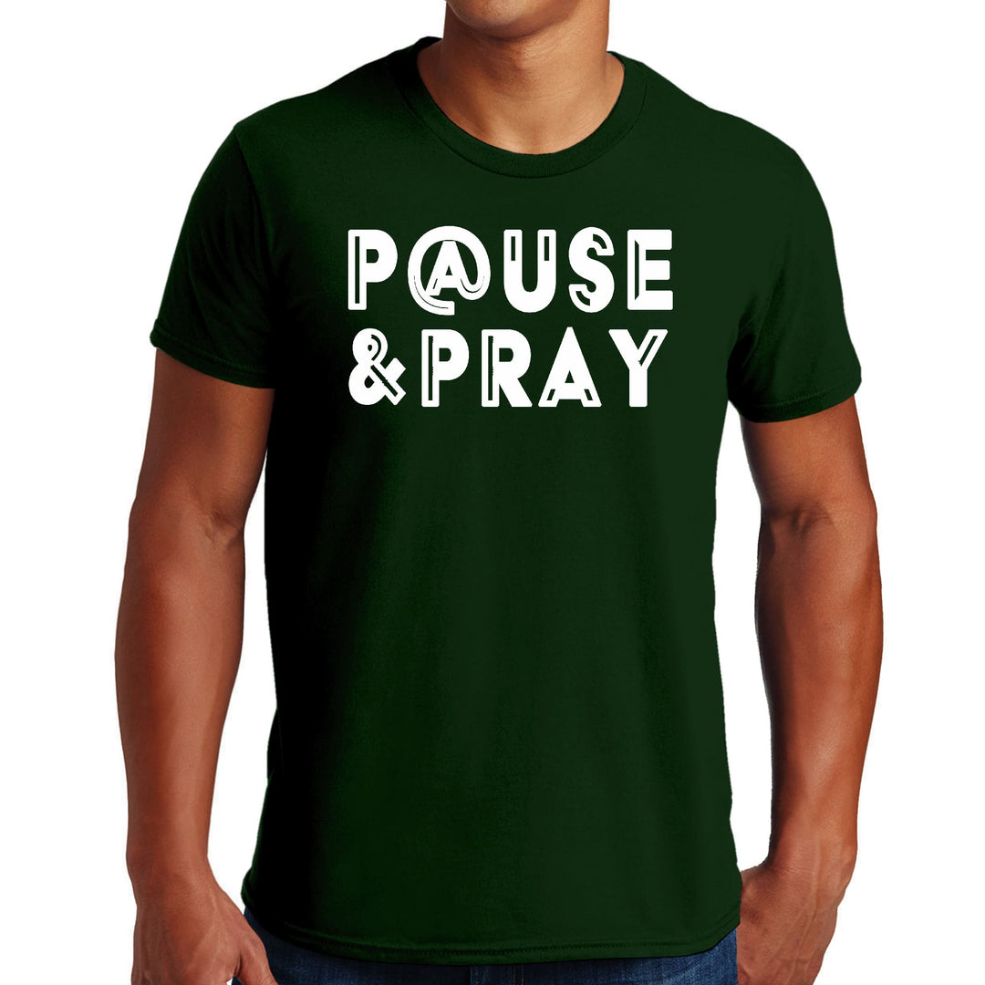 Mens Graphic T-shirt Pause and Pray - Mens | T-Shirts