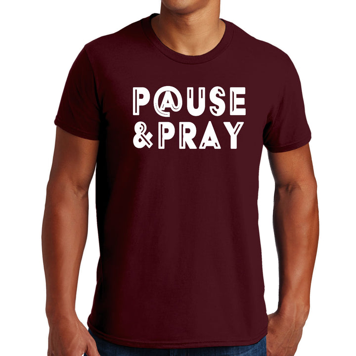 Mens Graphic T-shirt Pause and Pray - Mens | T-Shirts