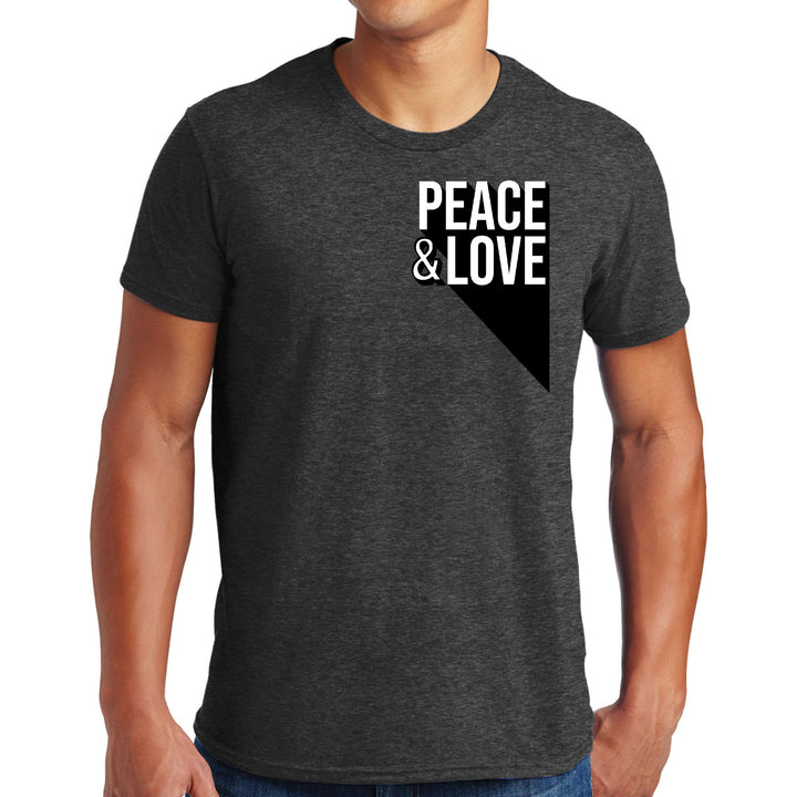 Mens Graphic T-shirt Peace and Love Print - Mens | T-Shirts