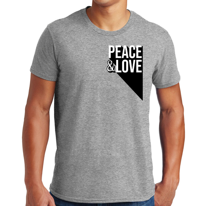 Mens Graphic T-shirt Peace and Love Print - Mens | T-Shirts