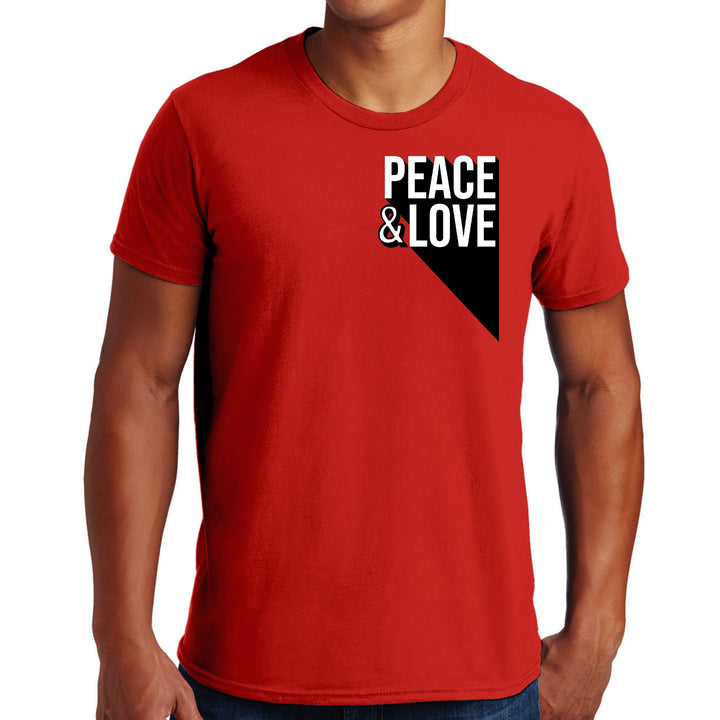 Mens Graphic T-shirt Peace and Love Print - Mens | T-Shirts