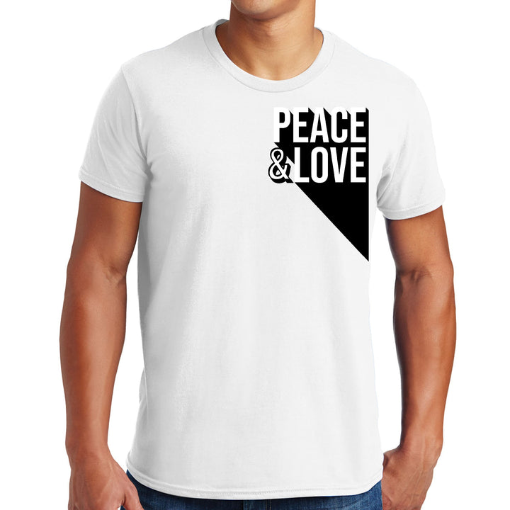 Mens Graphic T-shirt Peace and Love Print - Mens | T-Shirts