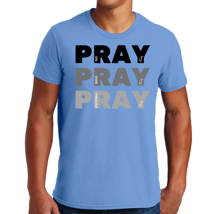 Mens Graphic T-shirt Pray on it Over it Through it Print - Mens | T-Shirts