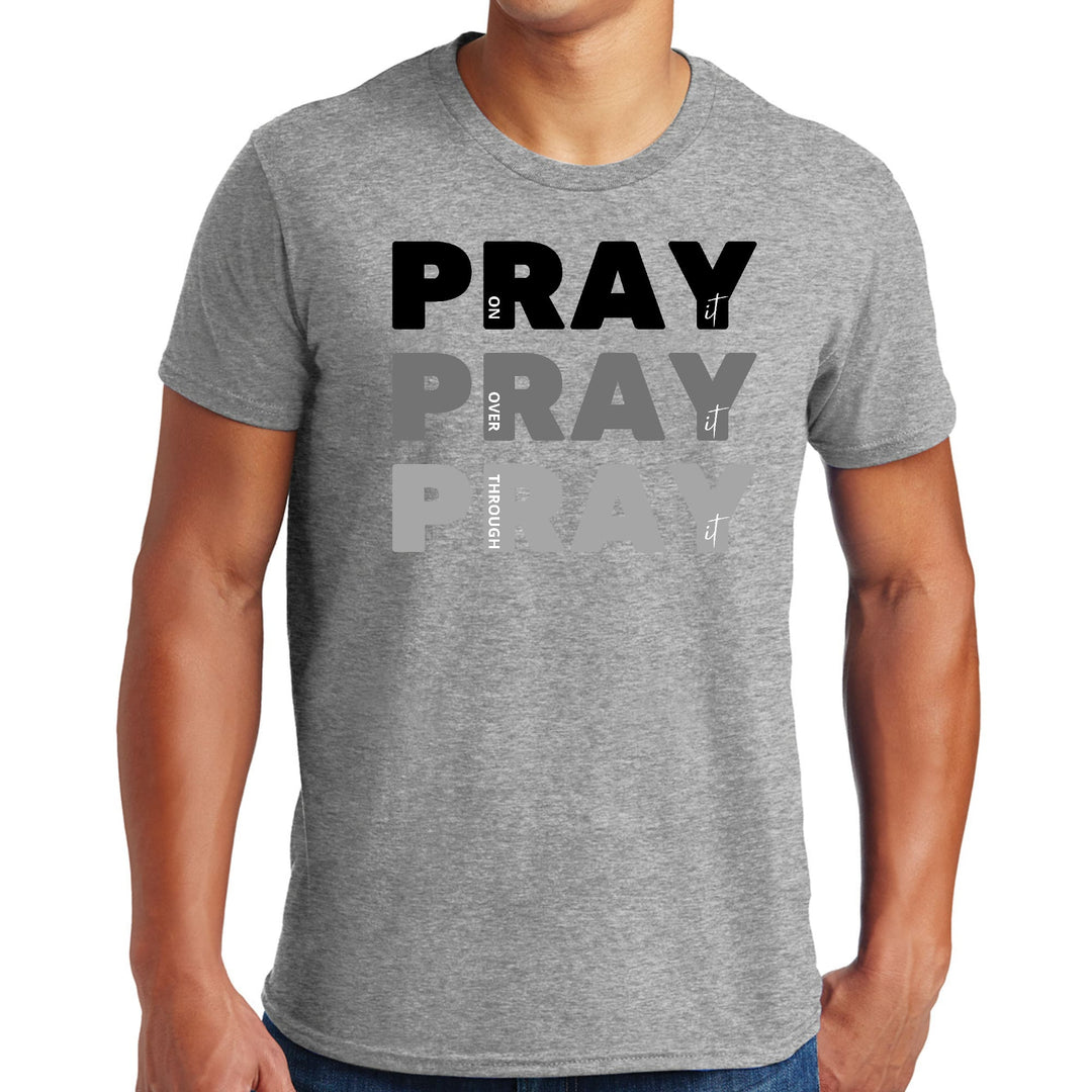 Mens Graphic T-shirt Pray on it Over it Through it Print - Mens | T-Shirts