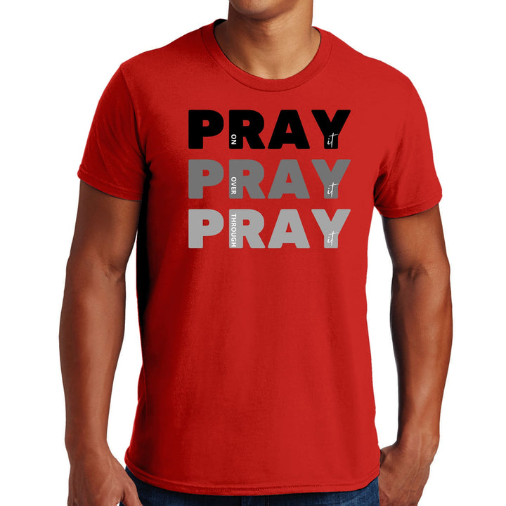 Mens Graphic T-shirt Pray on it Over it Through it Print - Mens | T-Shirts