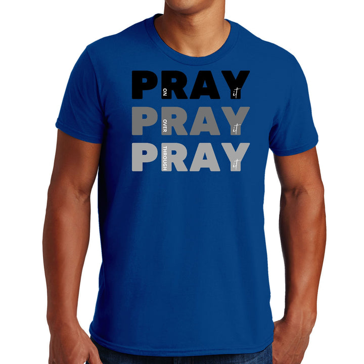 Mens Graphic T-shirt Pray on it Over it Through it Print - Mens | T-Shirts