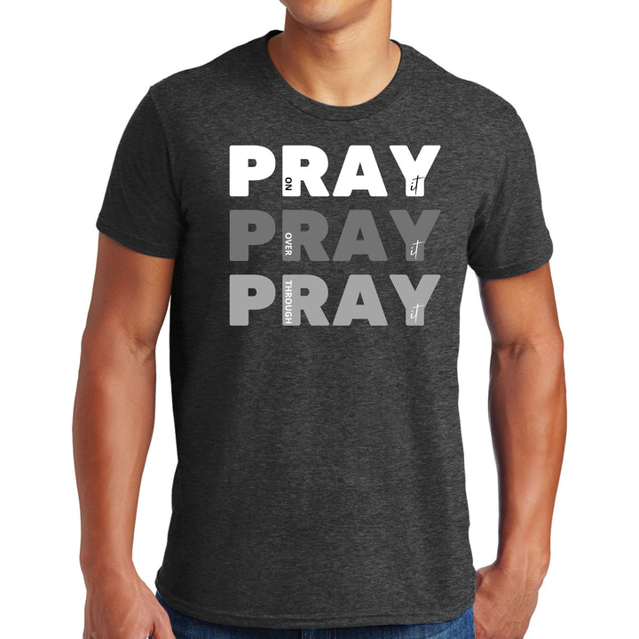 Mens Graphic T-shirt Pray on it Over it Through - Mens | T-Shirts