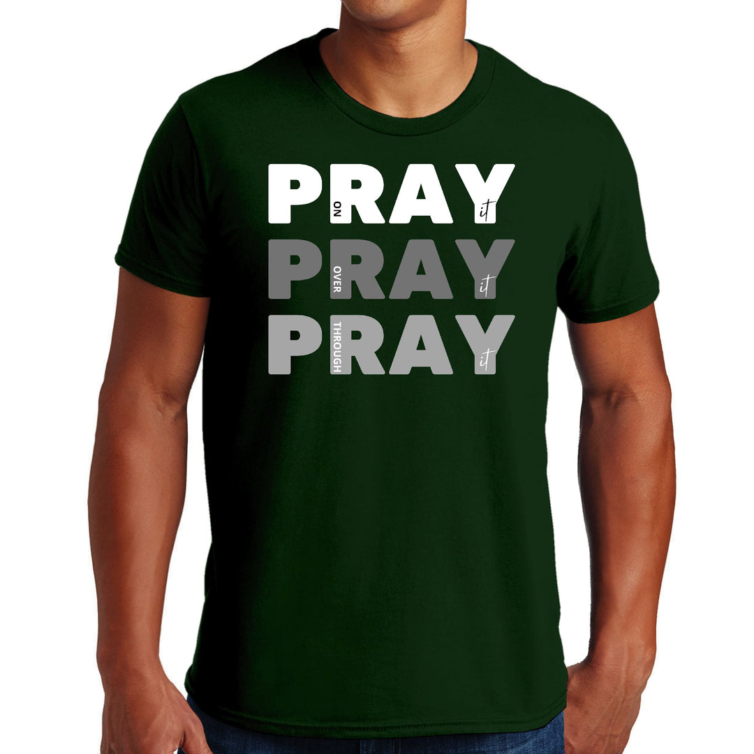 Mens Graphic T-shirt Pray on it Over it Through - Mens | T-Shirts