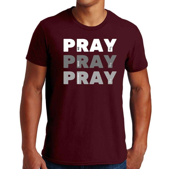 Mens Graphic T-shirt Pray on it Over it Through - Mens | T-Shirts