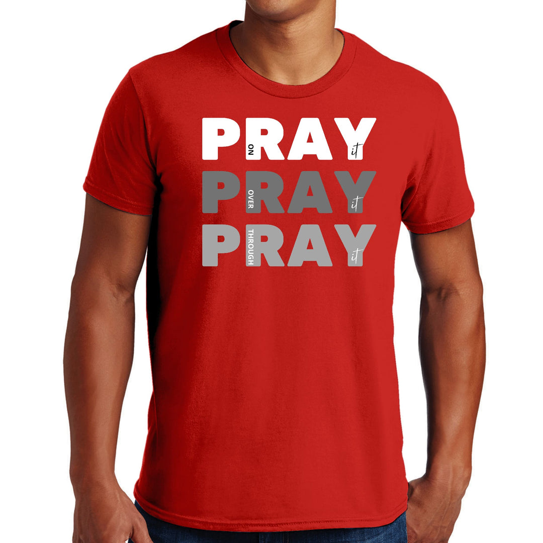 Mens Graphic T-shirt Pray on it Over it Through - Mens | T-Shirts