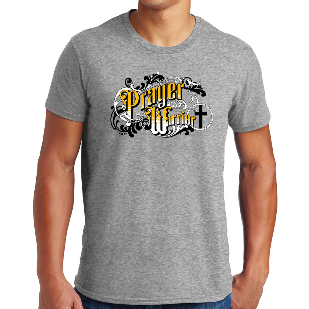 Mens Graphic T-shirt Prayer Warrior Victorian Style Illustration - Mens