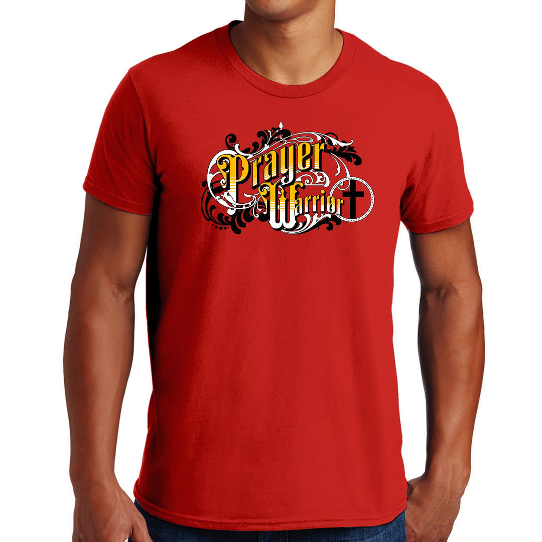 Mens Graphic T-shirt Prayer Warrior Victorian Style Illustration - Mens