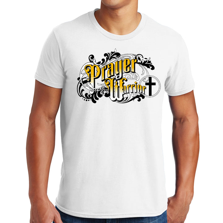 Mens Graphic T-shirt Prayer Warrior Victorian Style Illustration - Mens