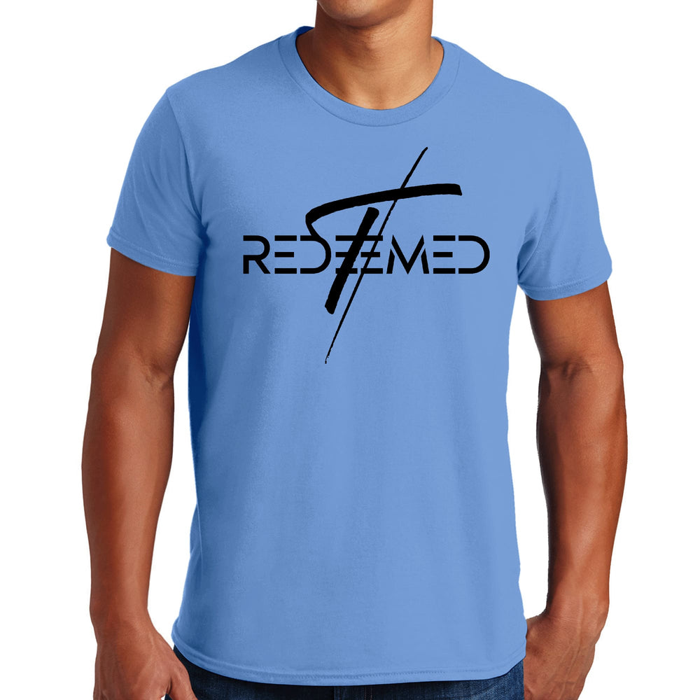 Mens Graphic T-shirt Redeemed Cross Black Illustration - Mens | T-Shirts